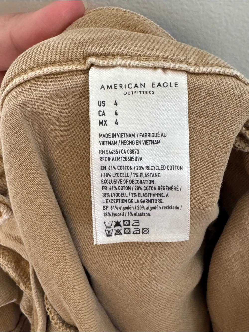 American Eagle Women's High-Rise Utility Shorts in Tan